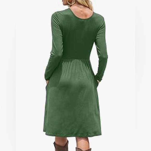 DB moon Elegant Green Long Sleeve Dress - Picture 2 of 9
